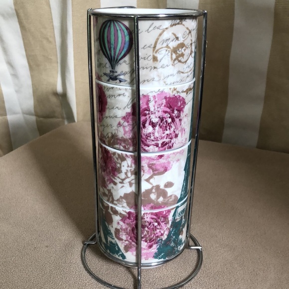 4 Prima design stackable mugs with holder. - Picture 3 of 3